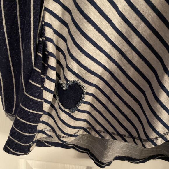 Bleu Bayou Casual Wear Women’s Size Large Top Striped Long Sleeve Layered Heart - Picture 5 of 12